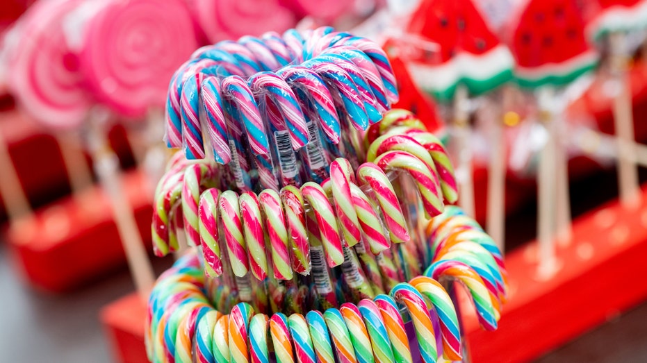 Colorful candy canes